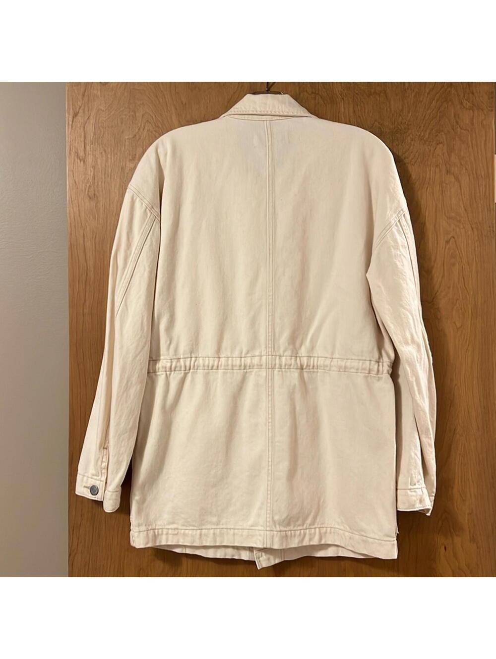 Etica Madeline Utility Jacket Cream Button Front Women's XS - Picture 2 of 7